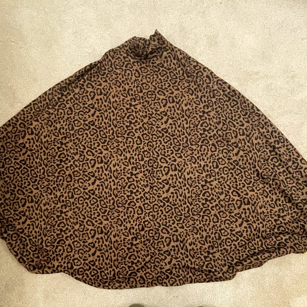 Cheetah print turtleneck Poncho
